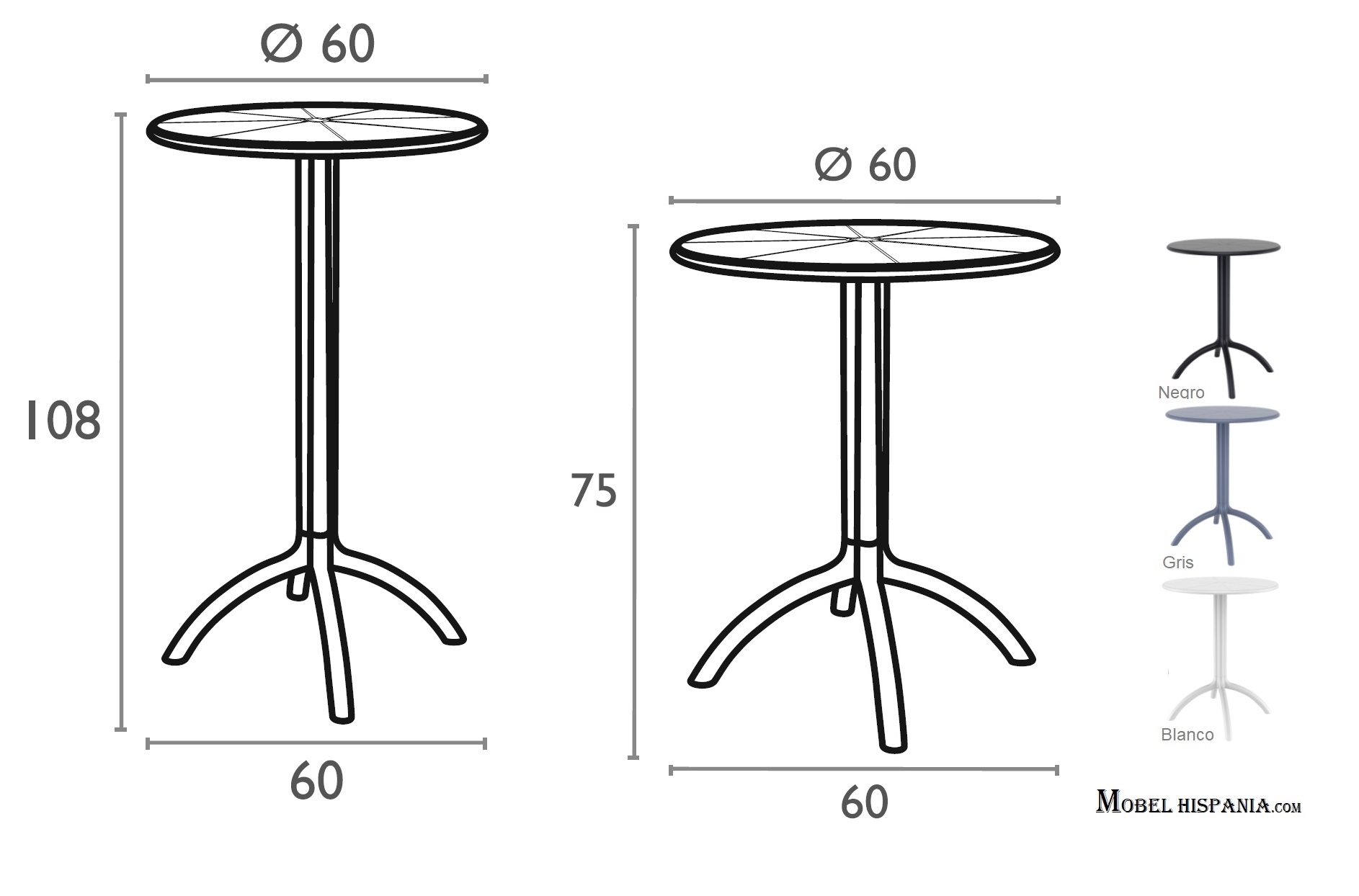 octopus mesa alta blanco negro 03