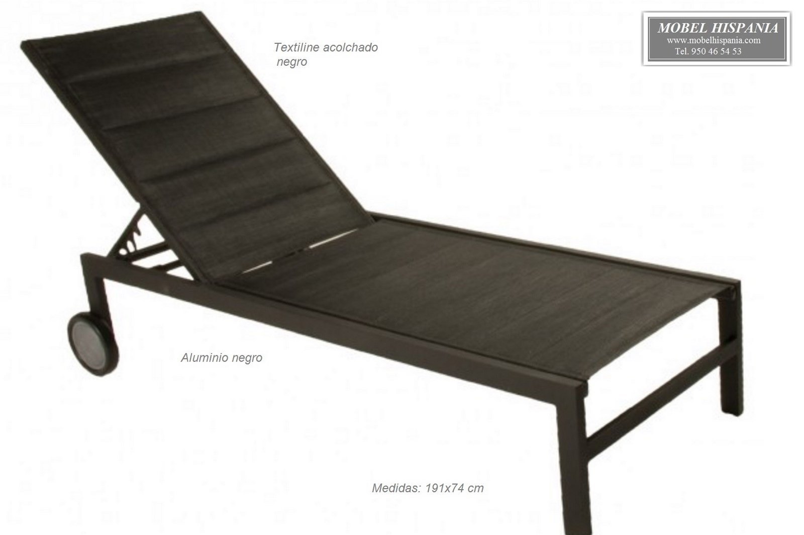 6011N-tumbona-aluminio-textiline-acolchado-negro 6011N tumbona aluminio textiline acolchado negro