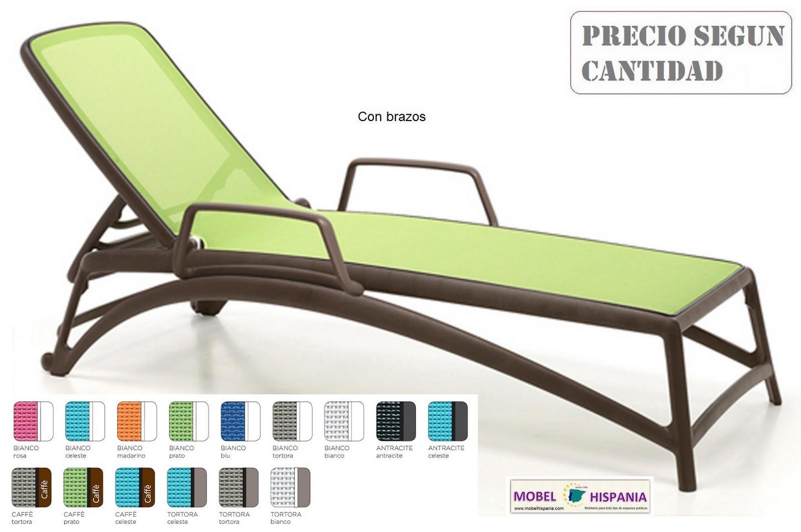 ATLANTICO Tumbona polipropileno cafe textiline celeste 01