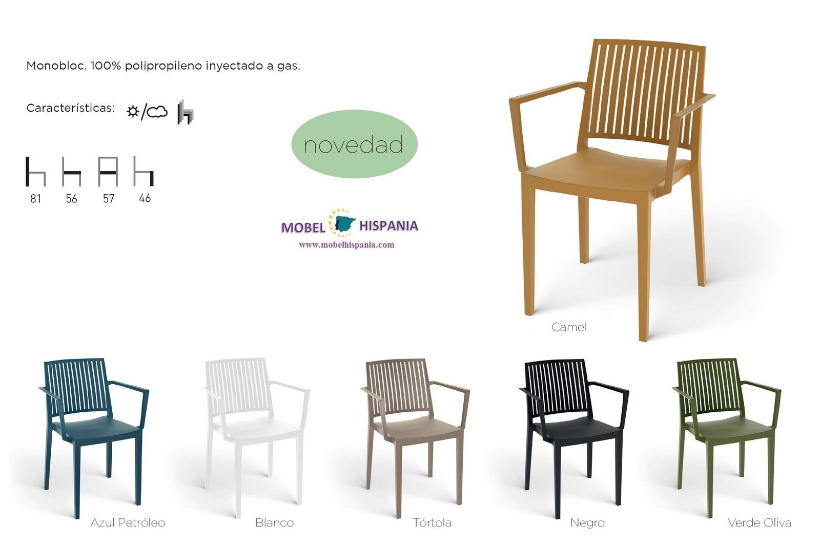 BARSILIA sillon polipropileno verde oliva 01 2