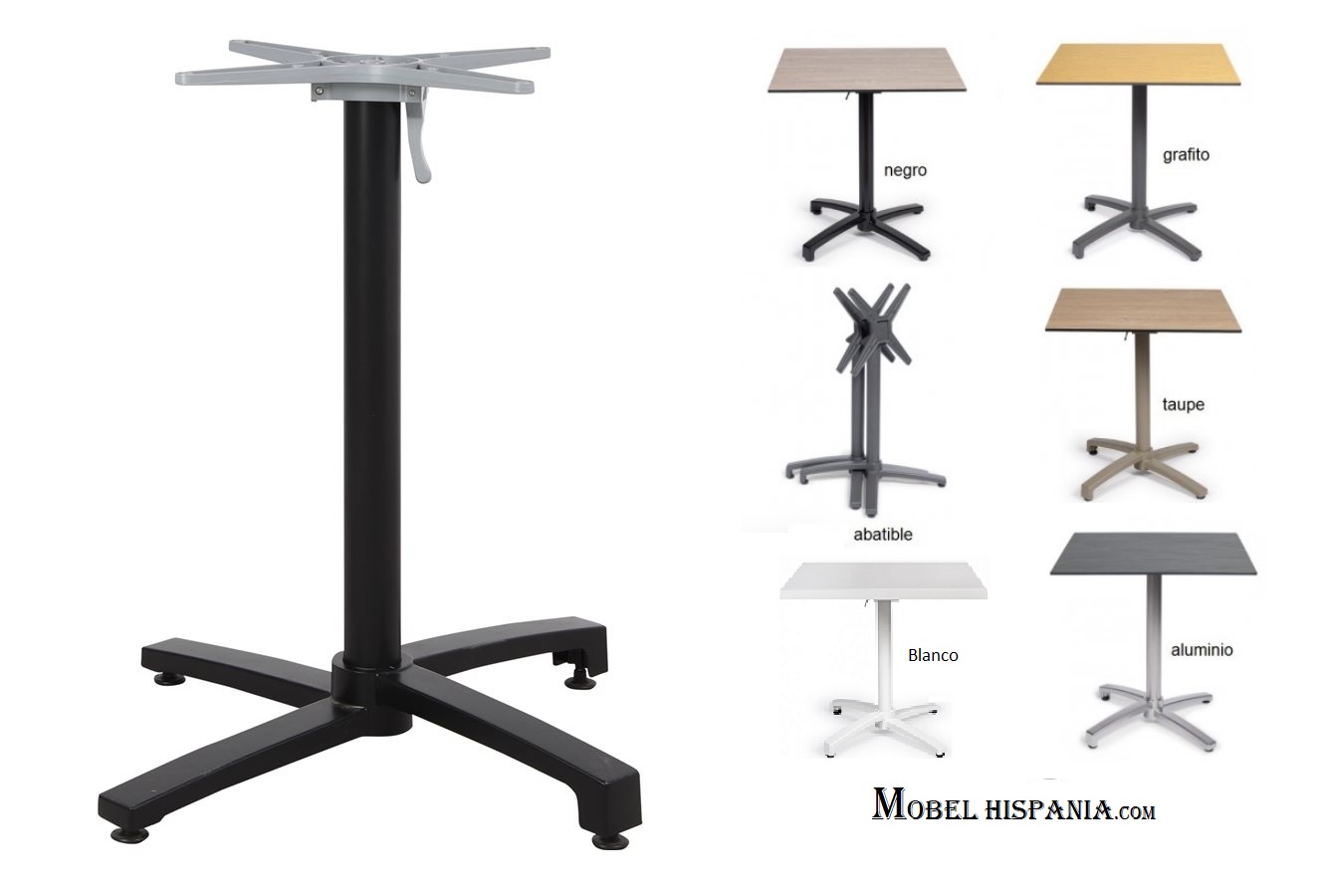 OWEN pie mesa abatible negra