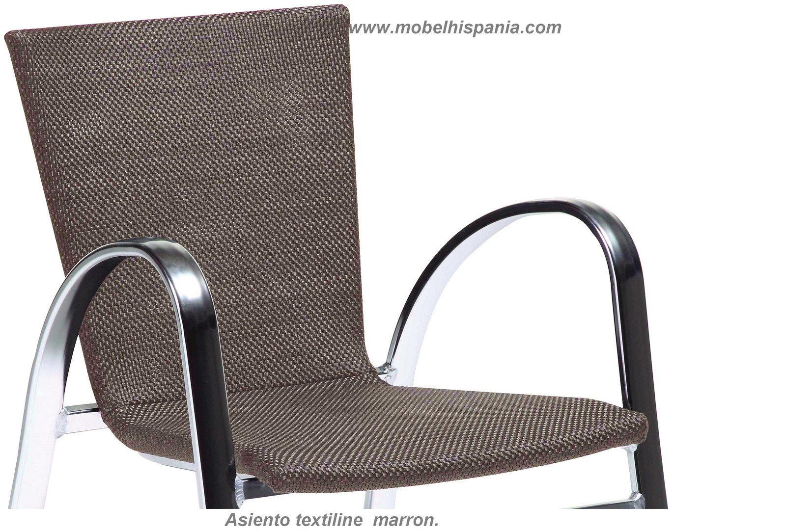 2655 sillon oval aluminio textiline marron mobel hispania 01