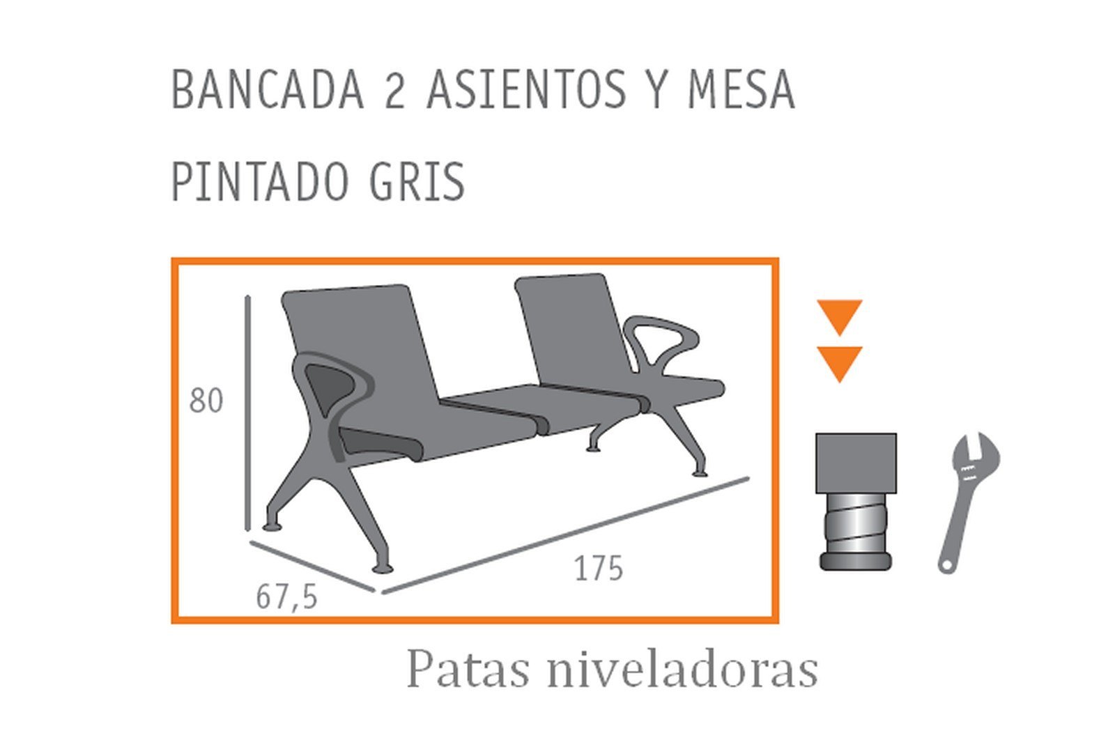 Bancada metalica 2plazas mesa mobelhispania 01