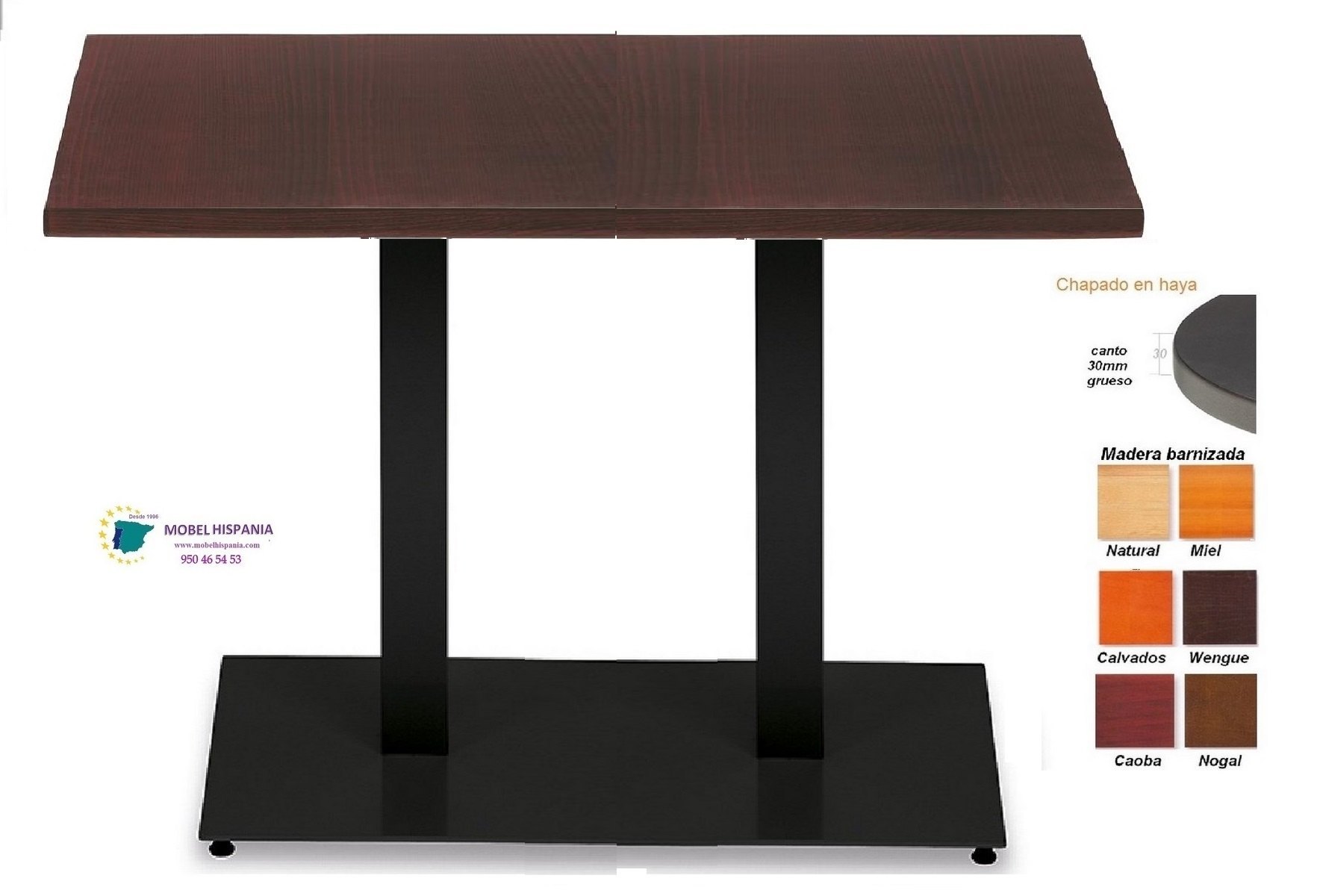 3020 mesa metalica tablero haya caoba 12