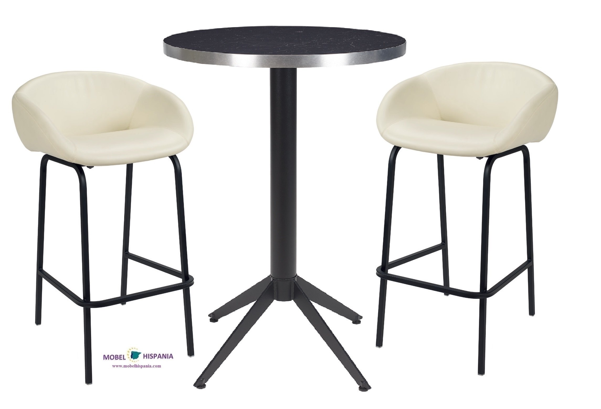 6510 silla acero negro tapizado blanco 05 1