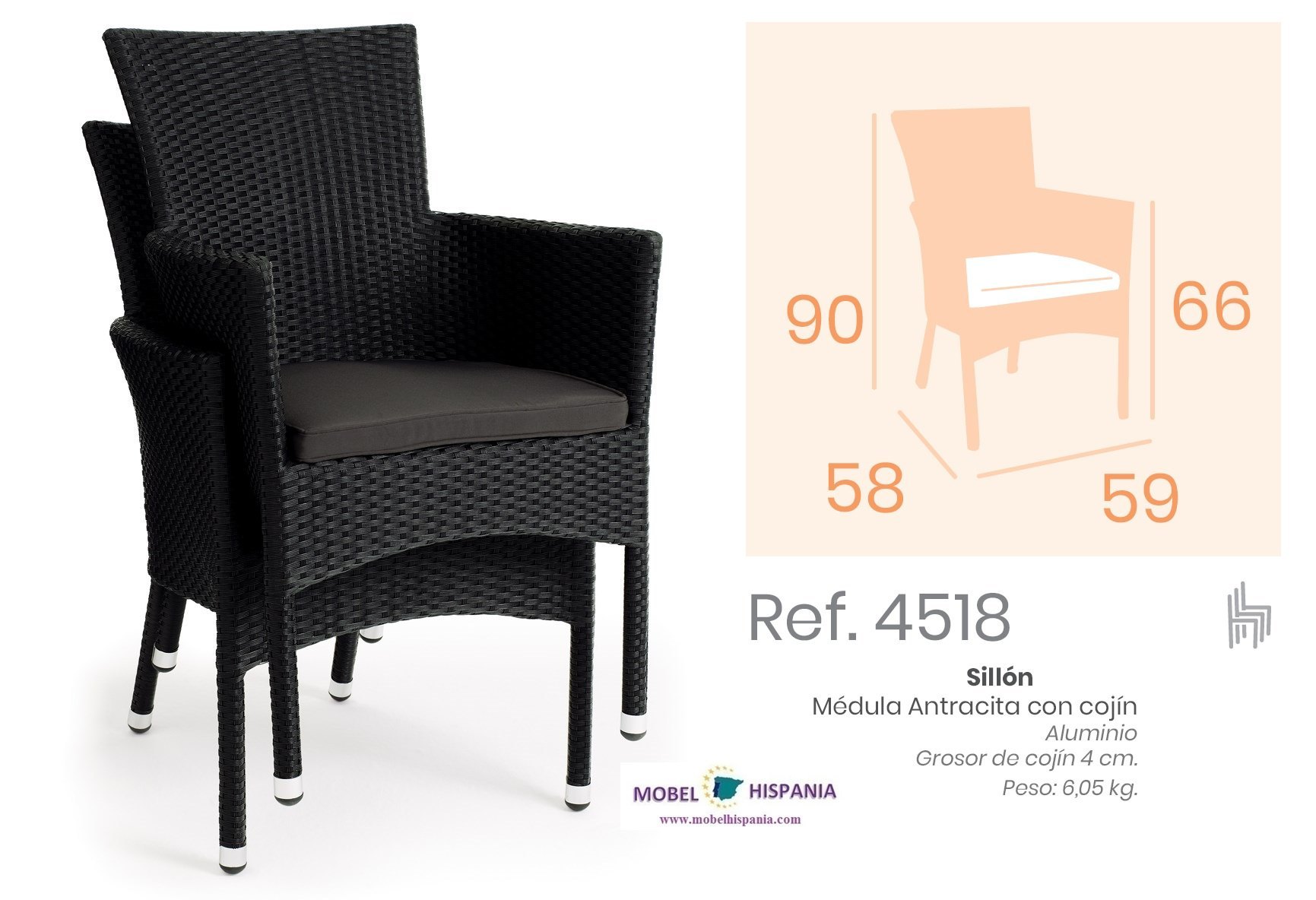 4518 sillon aluminio medula moka 01