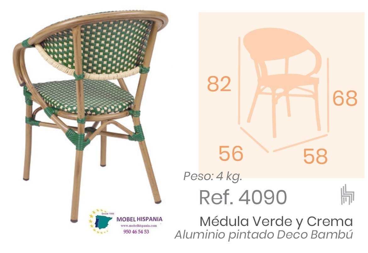4090 sillon aluminio bambu medula negra crema 01 1