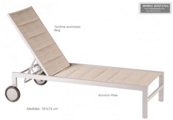 6011B tumbona aluminio textiline acolchado blanco 02
