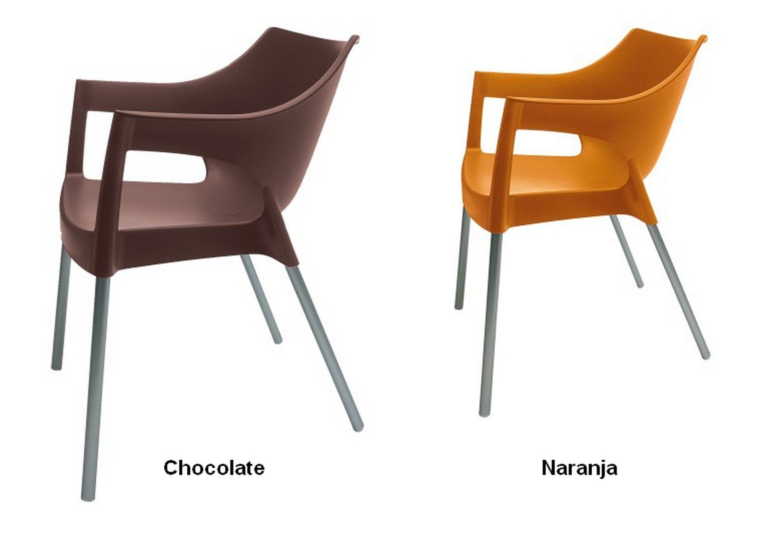 pole sillon polipropileno naranja patas aluminio 01