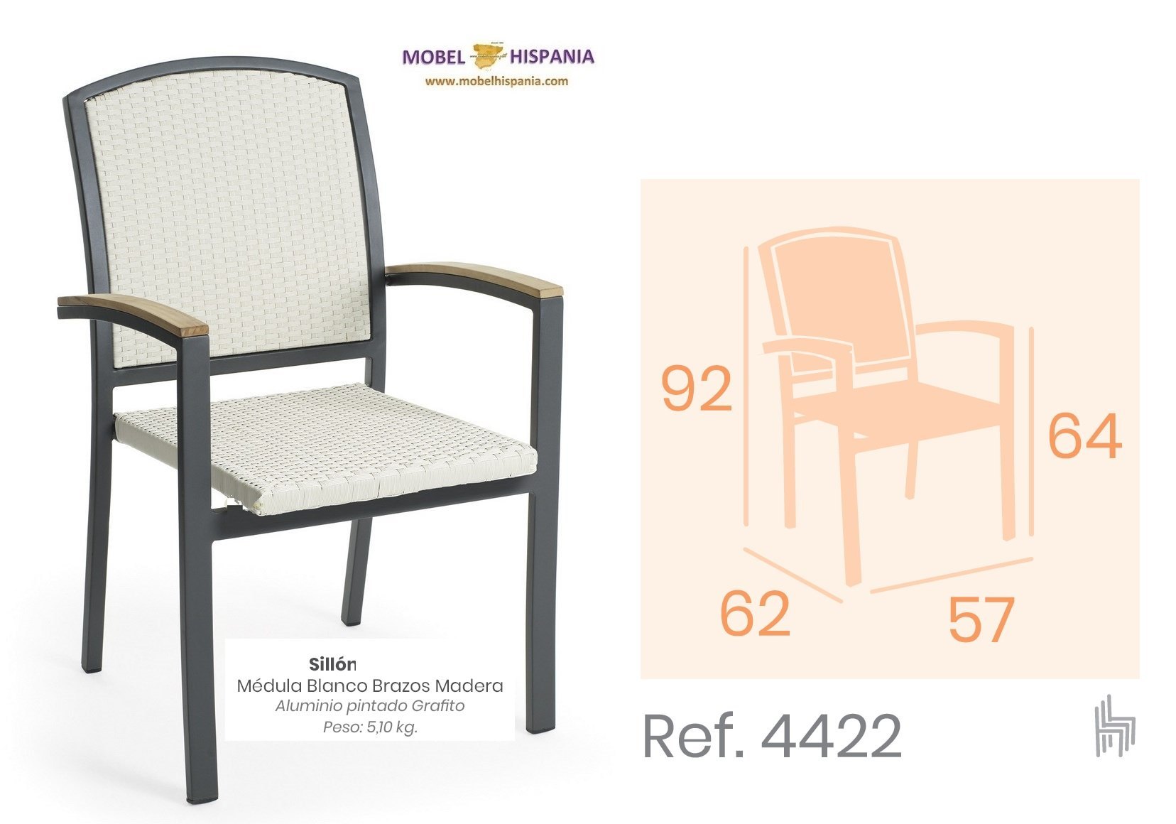 4422 sillon aluminio medula blanco terraza 01