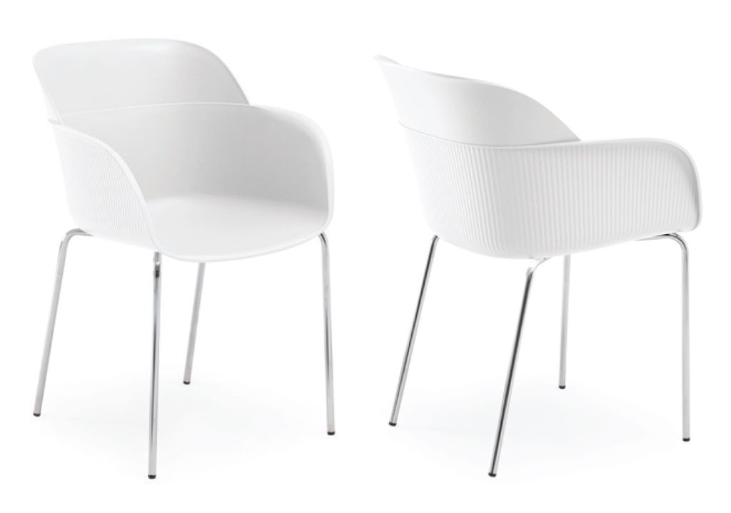 SHELL sillon cromado blanco 2 01 1