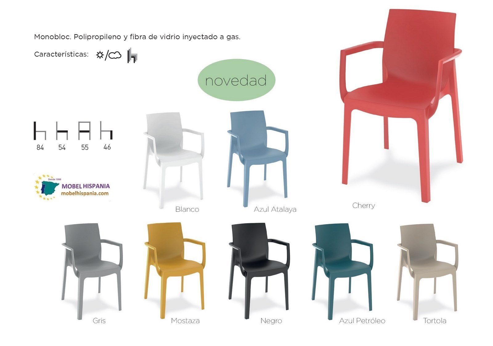 1110 silla polipropileno negra 10 3