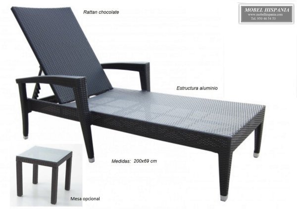 Tika tumbona medula rattan chocolate