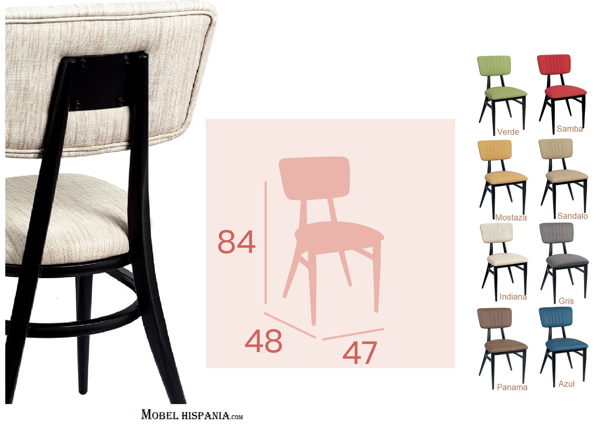 187 Silla metal tapizada azul 01 1