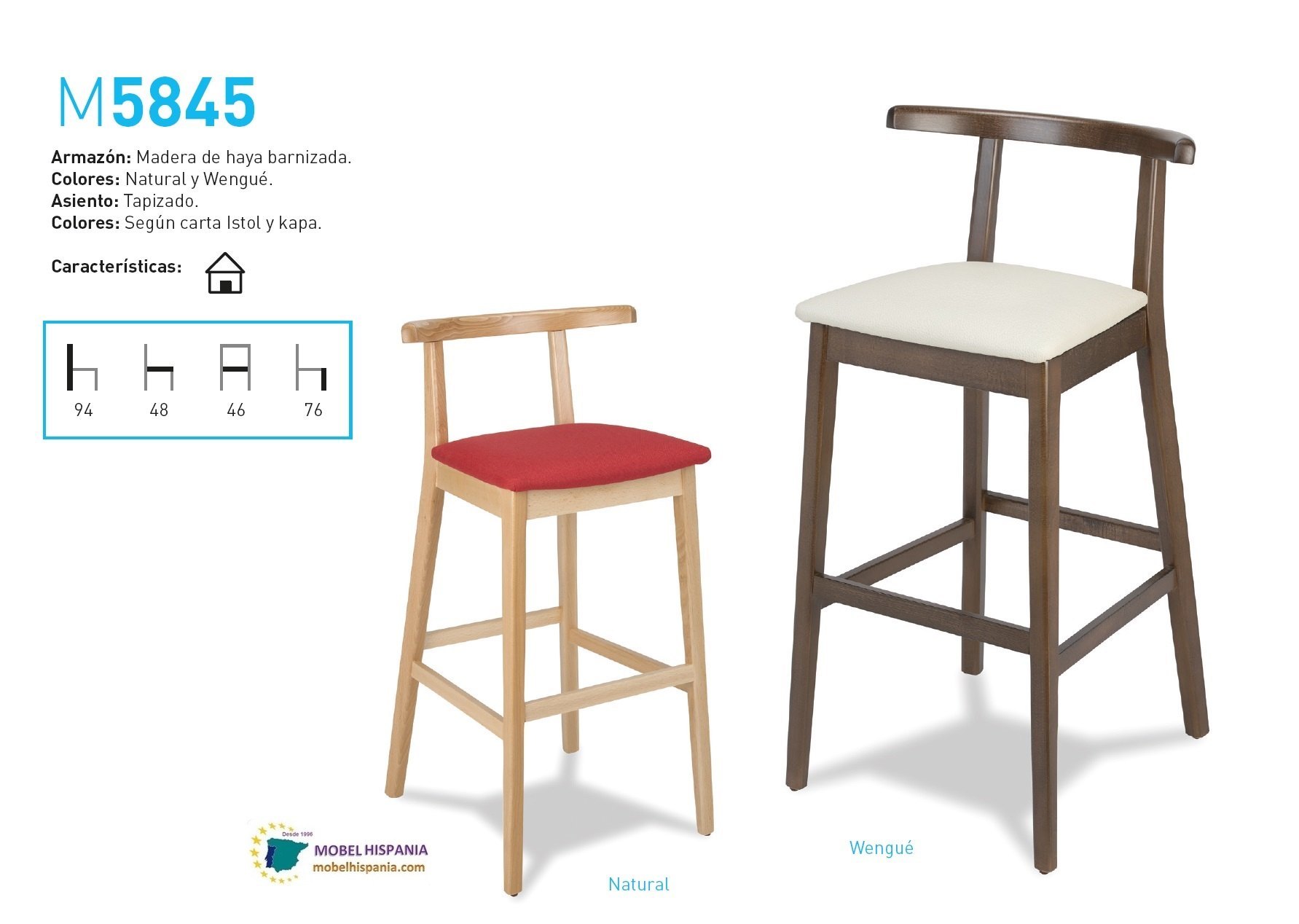 5845 taburete madera wengue tapizado 02 1