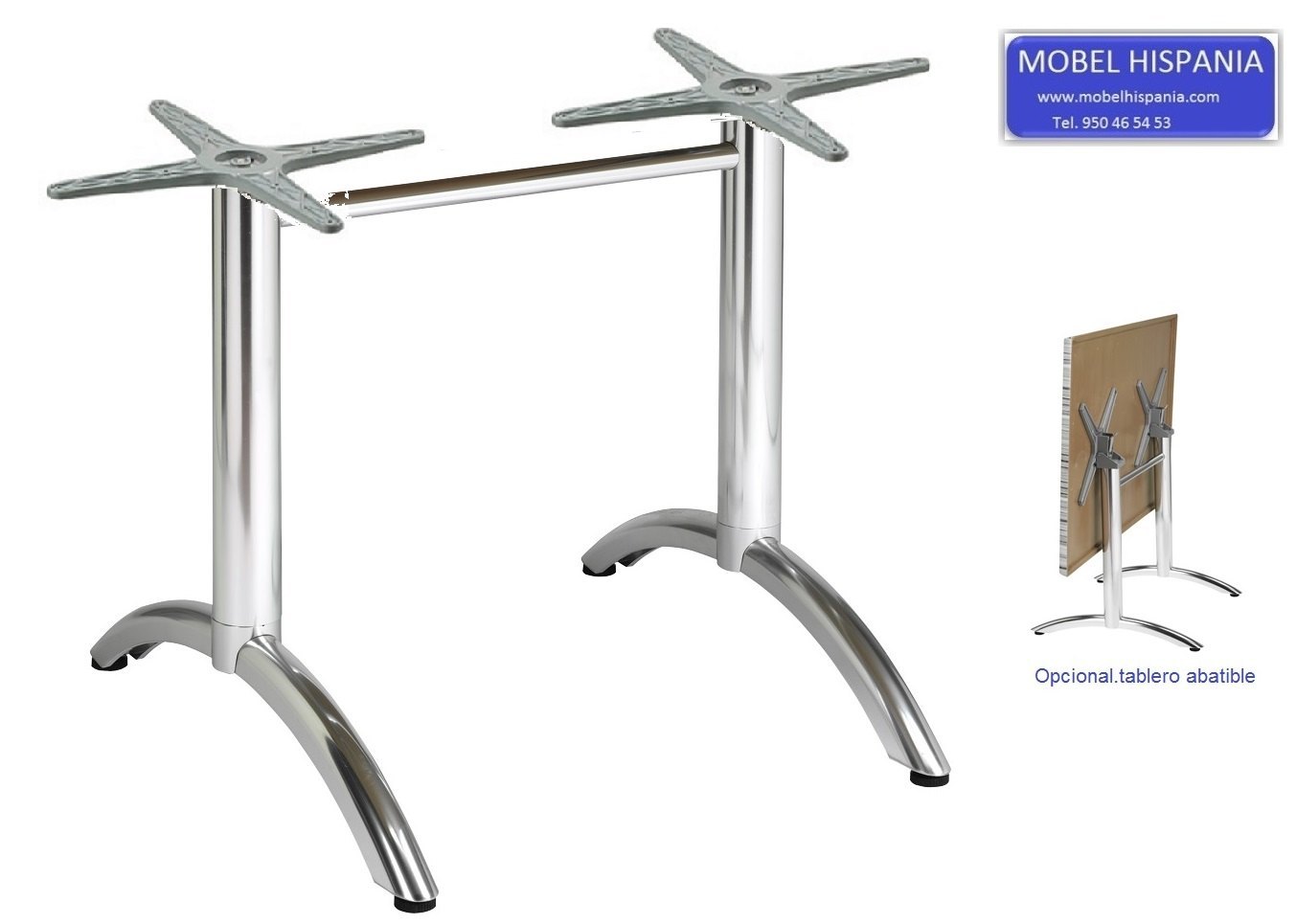 3525 pie mesa rectangular abatible aluminio