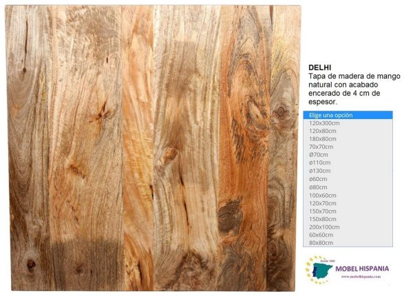Mango tablero madera mango