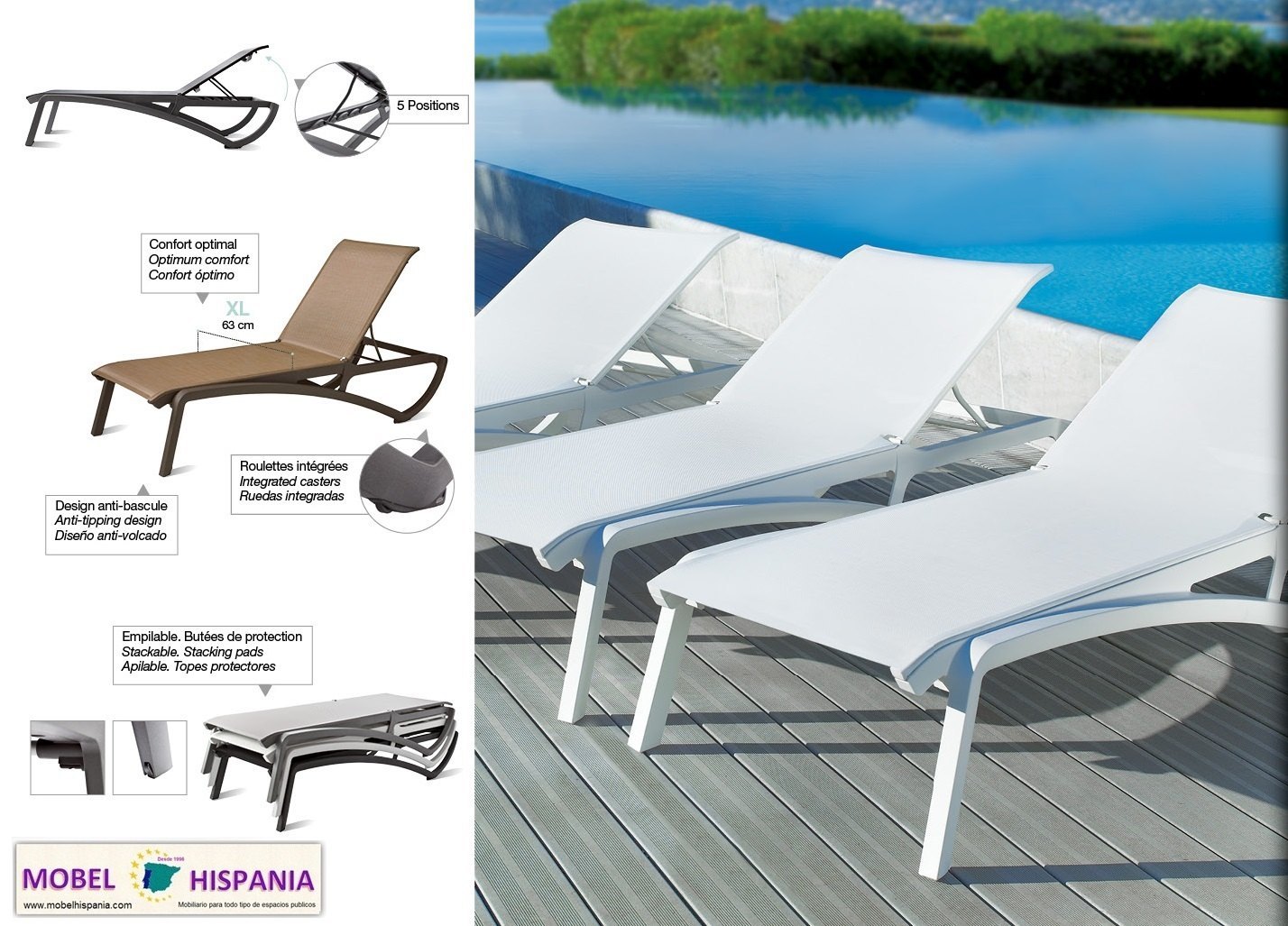 SUNSET tumbona aluminio marron tela marron 05