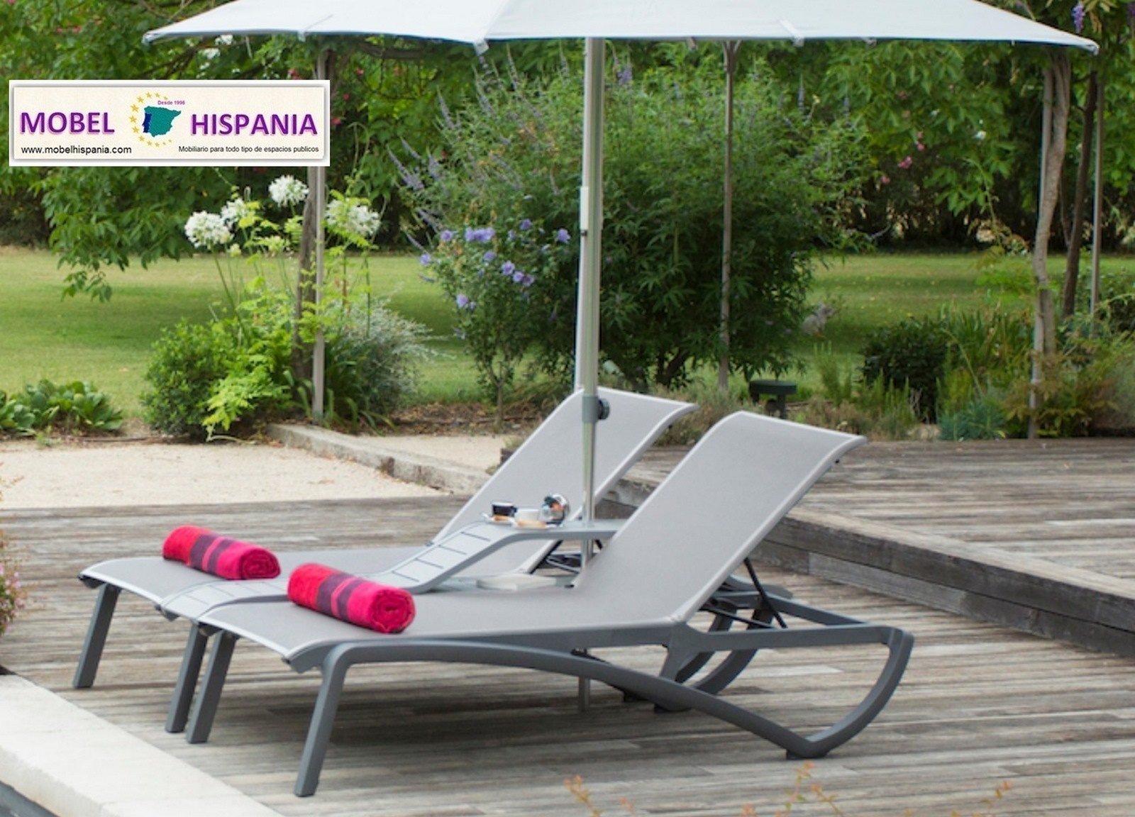 SUNSET tumbona doble gris blanca negro negro 06