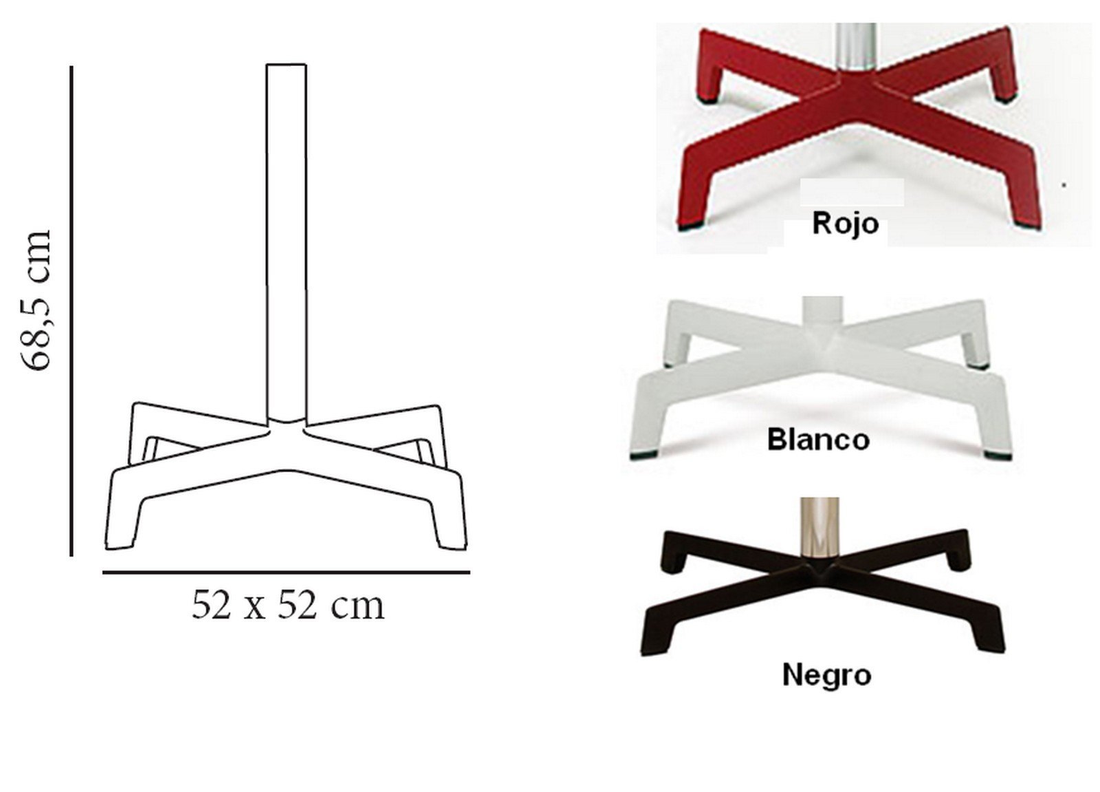 sputnik Pie mesa aluminio central 03