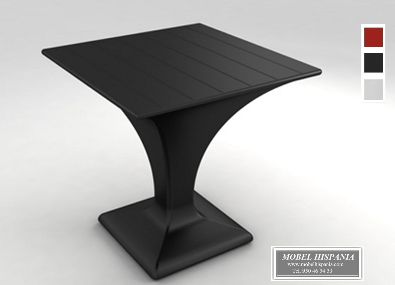 824 mesa negra rotomoldeo iluminable