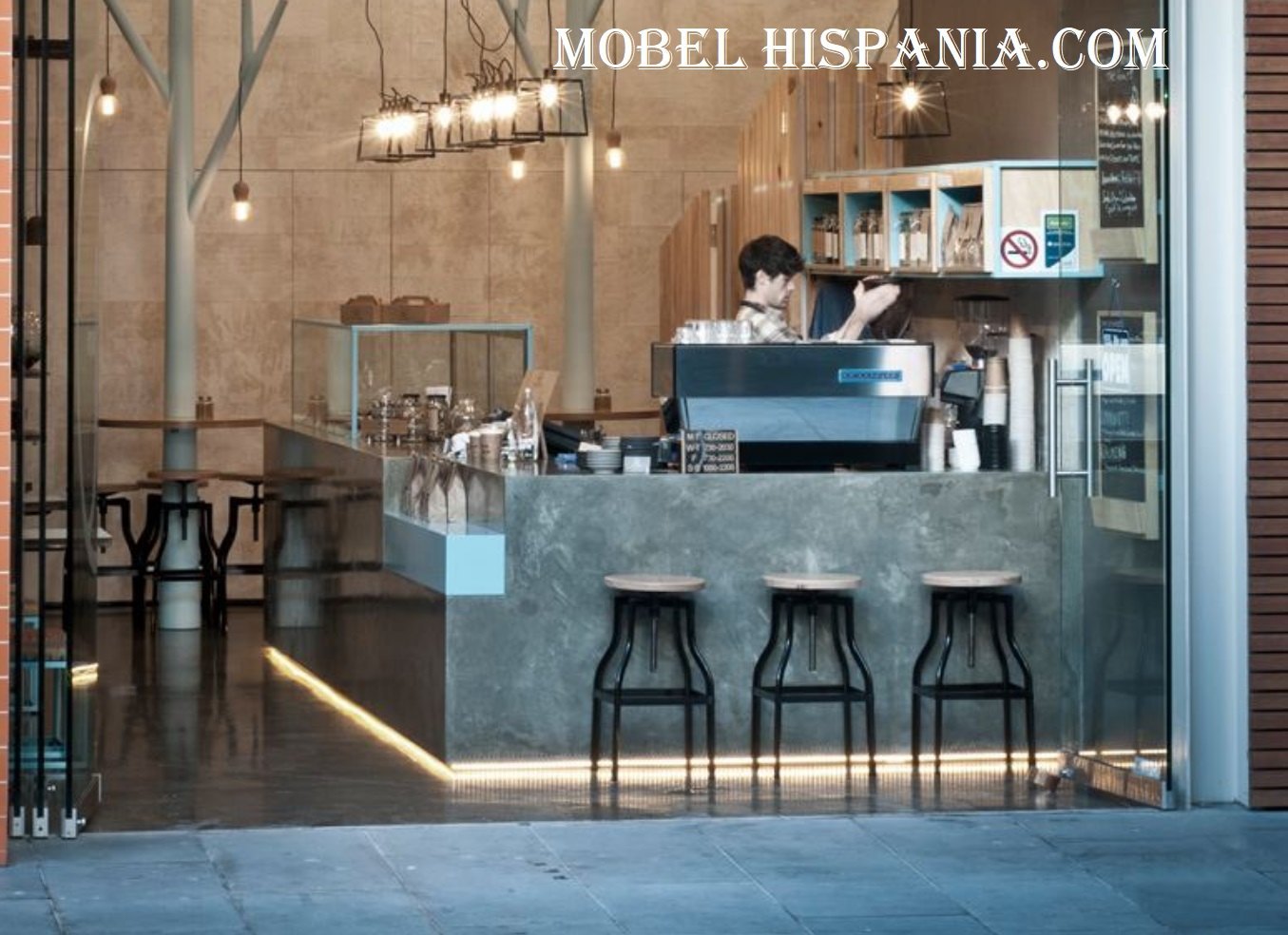 STONER Taburete negro madera 02