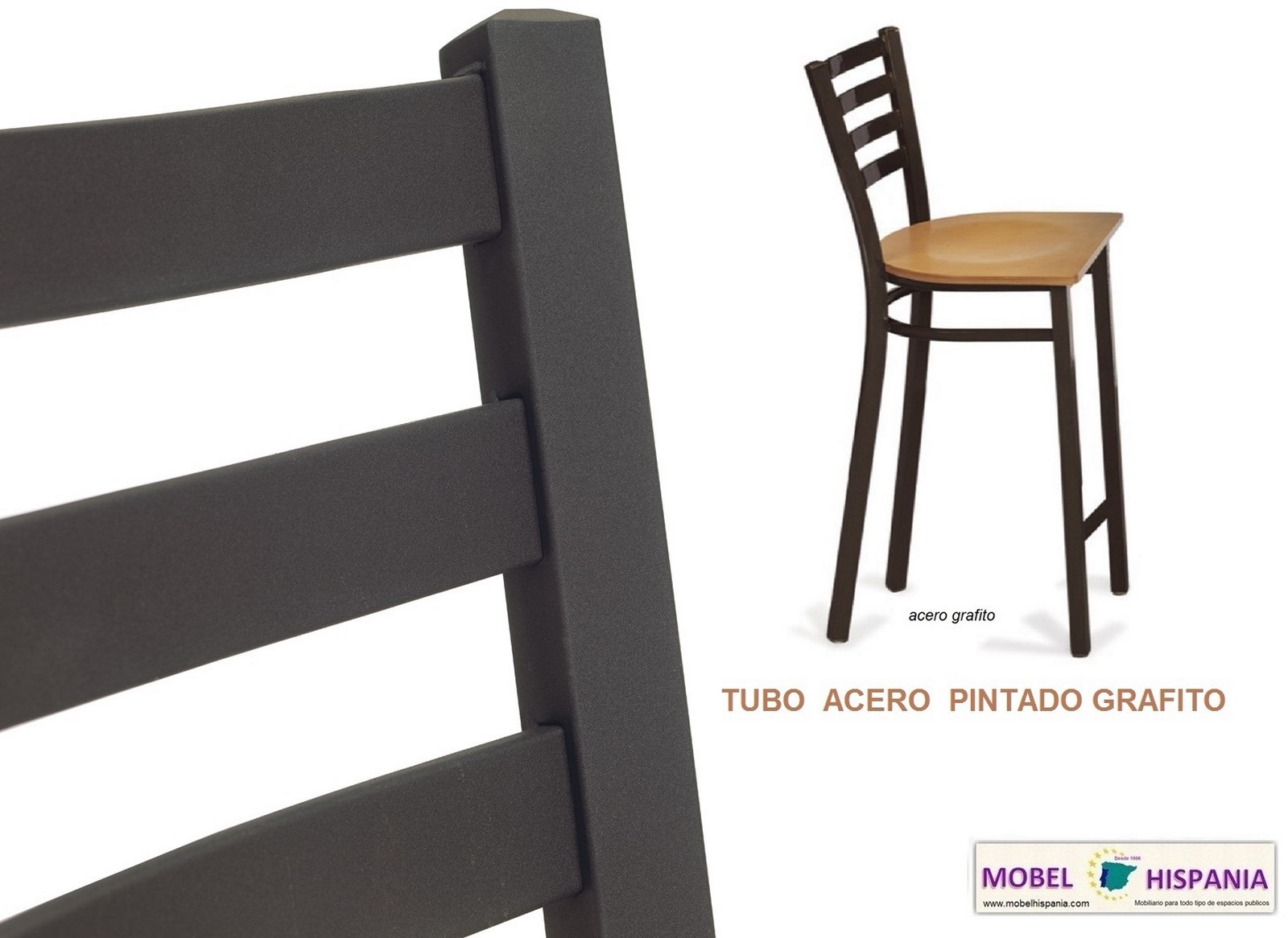 182 taburete acero grafito asiento madera maciza 02