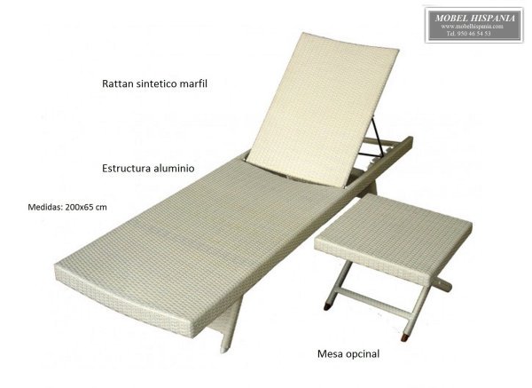 2332 tumbona aluminio medula marfil