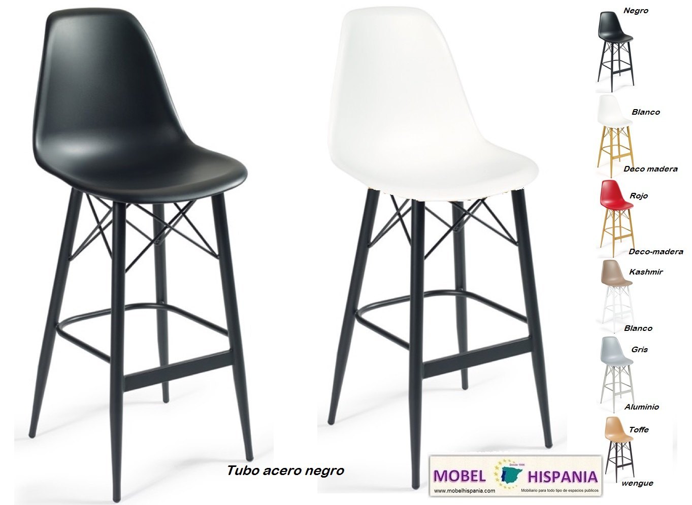 picasso taburete acero negro