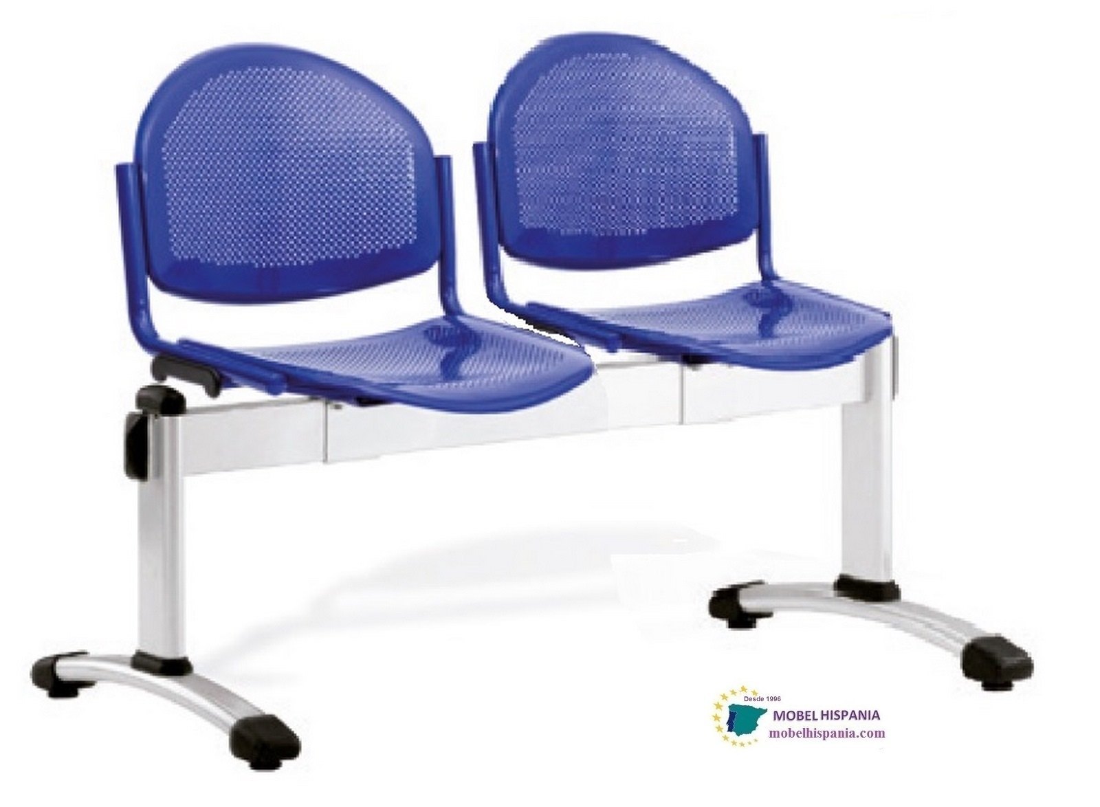 Salute bancada metalica 3 plazas azul 05