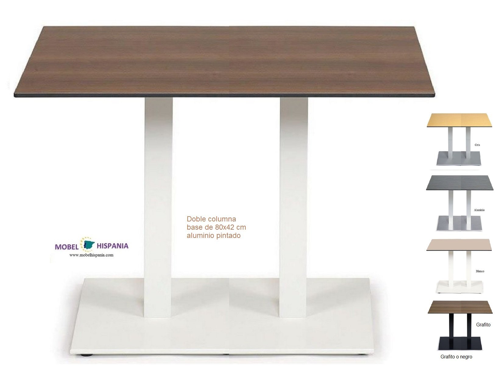 Munich doble blanca mesa compacto nogal