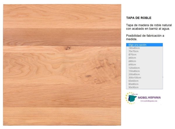 Roble tapa mesa madera roble