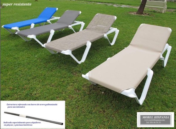 beachmat tumbona polipropileno azul