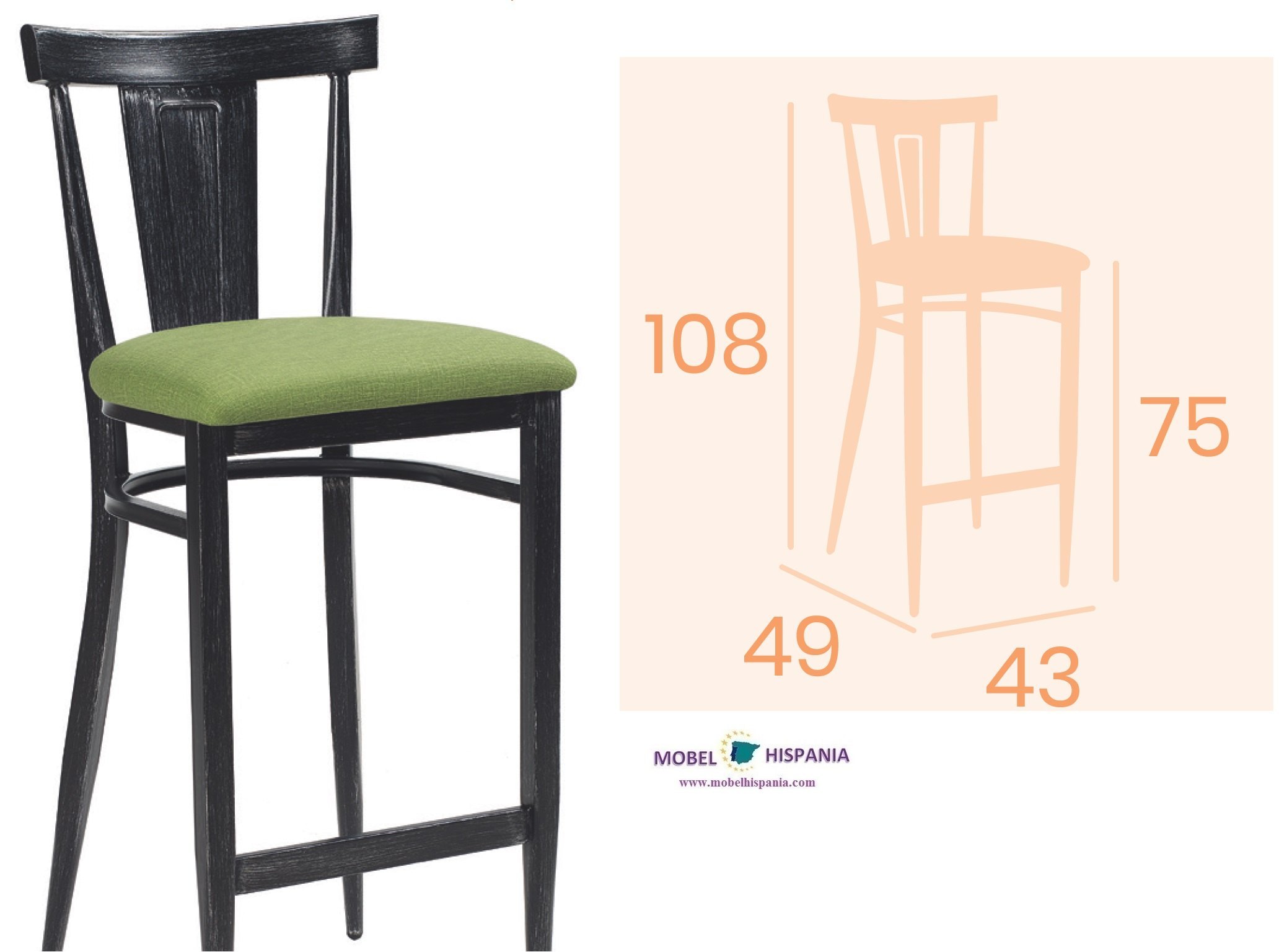 185 banqueta acero grafito asiento tapizado azul 05