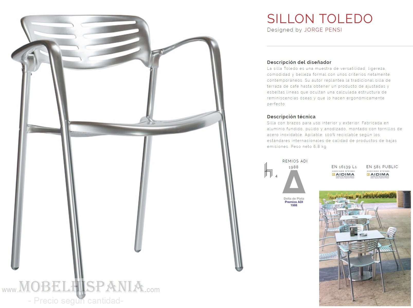toledo aluminio sillon apilable 2 04