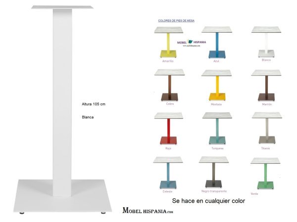 FERRO mesa alta blanca tapa madera 02