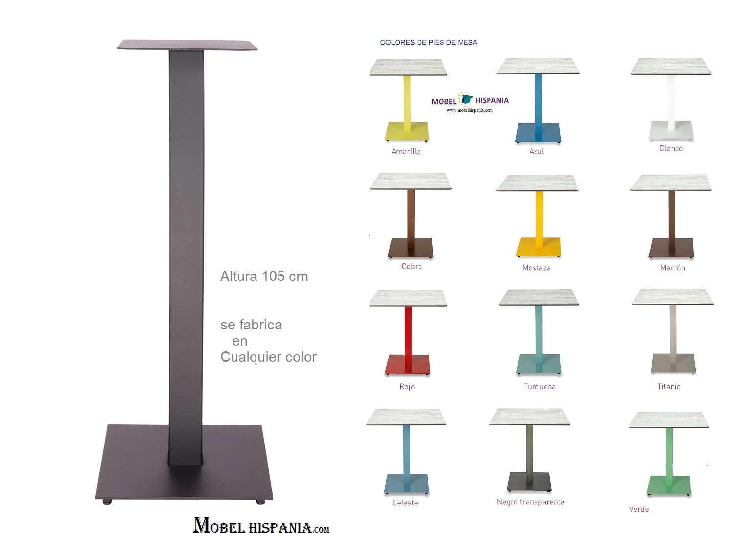 FERRO pie alto 105 antracita