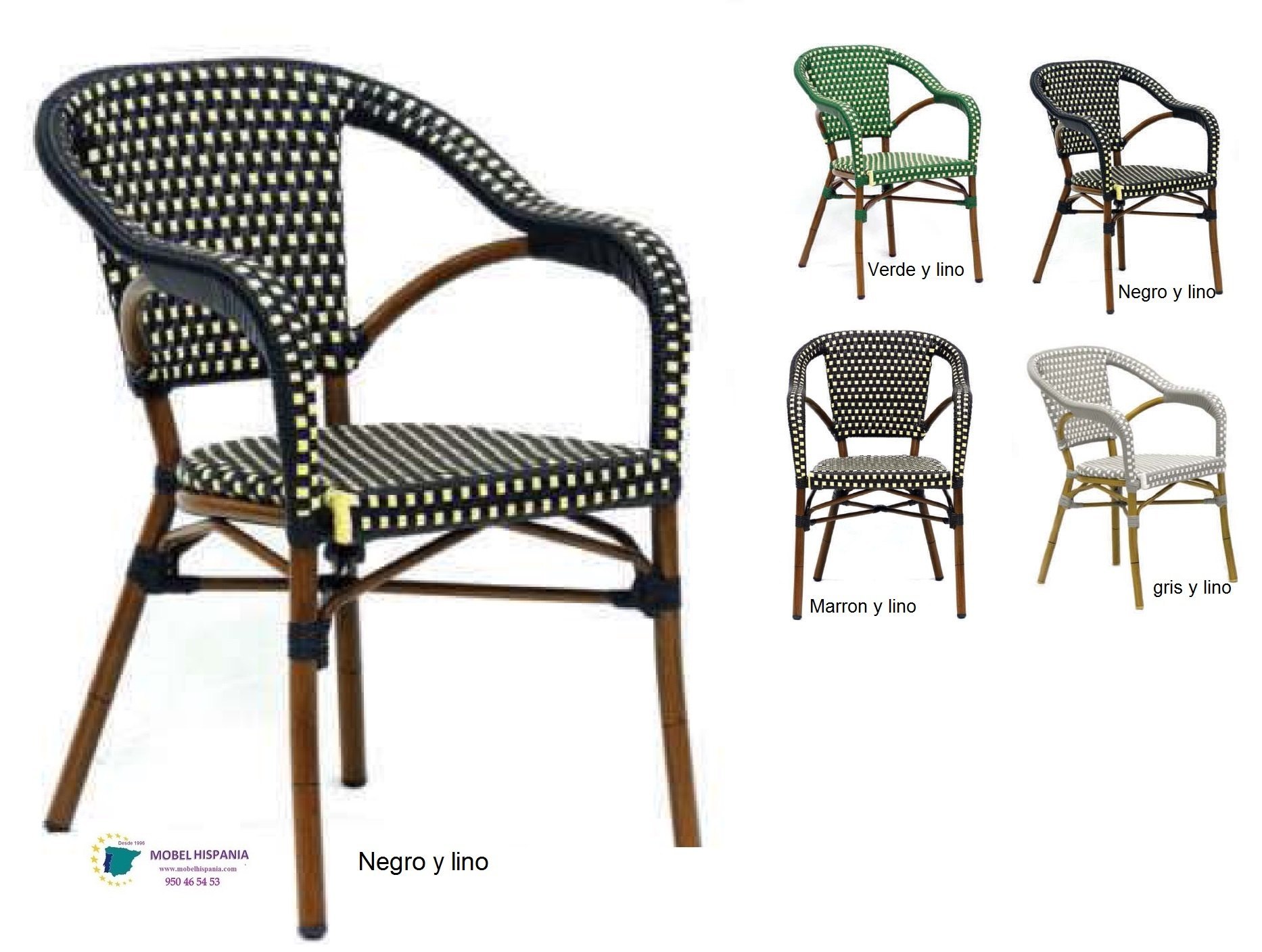 6363 silla aluminio teka asiento negro lino 05 2