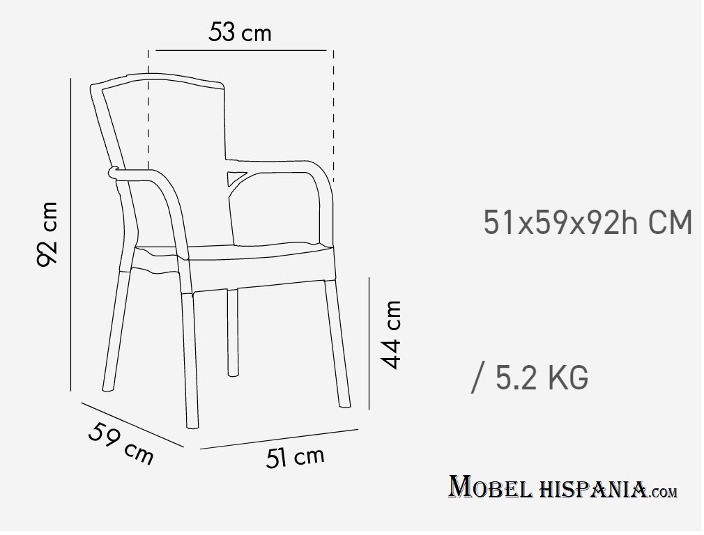 GAL213 sillon polipropileno negro crema 05
