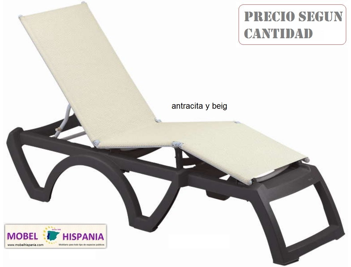 Bali tumbona polipropileno antracita crema