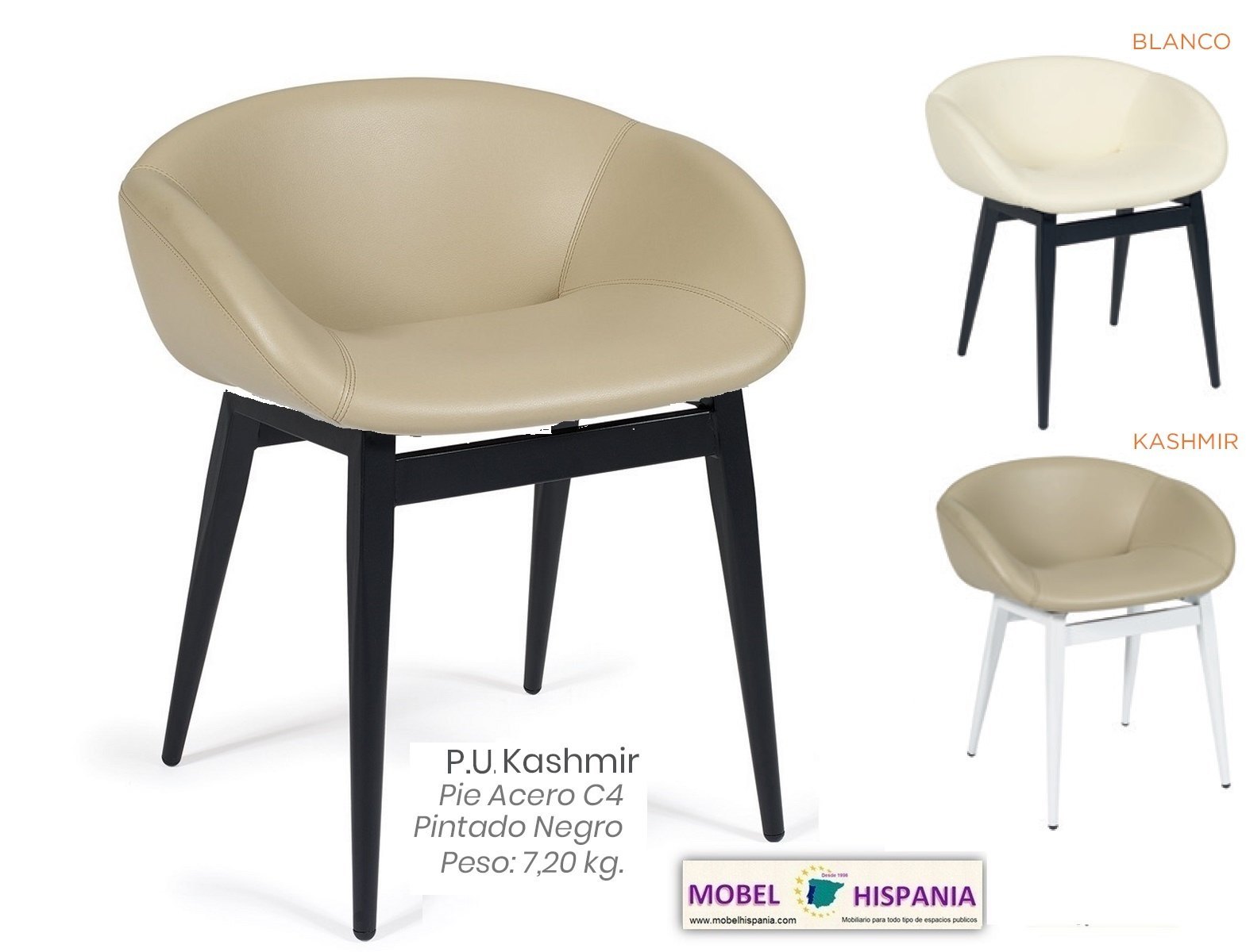 6510 silla acero negro tapizado blanco 01 1