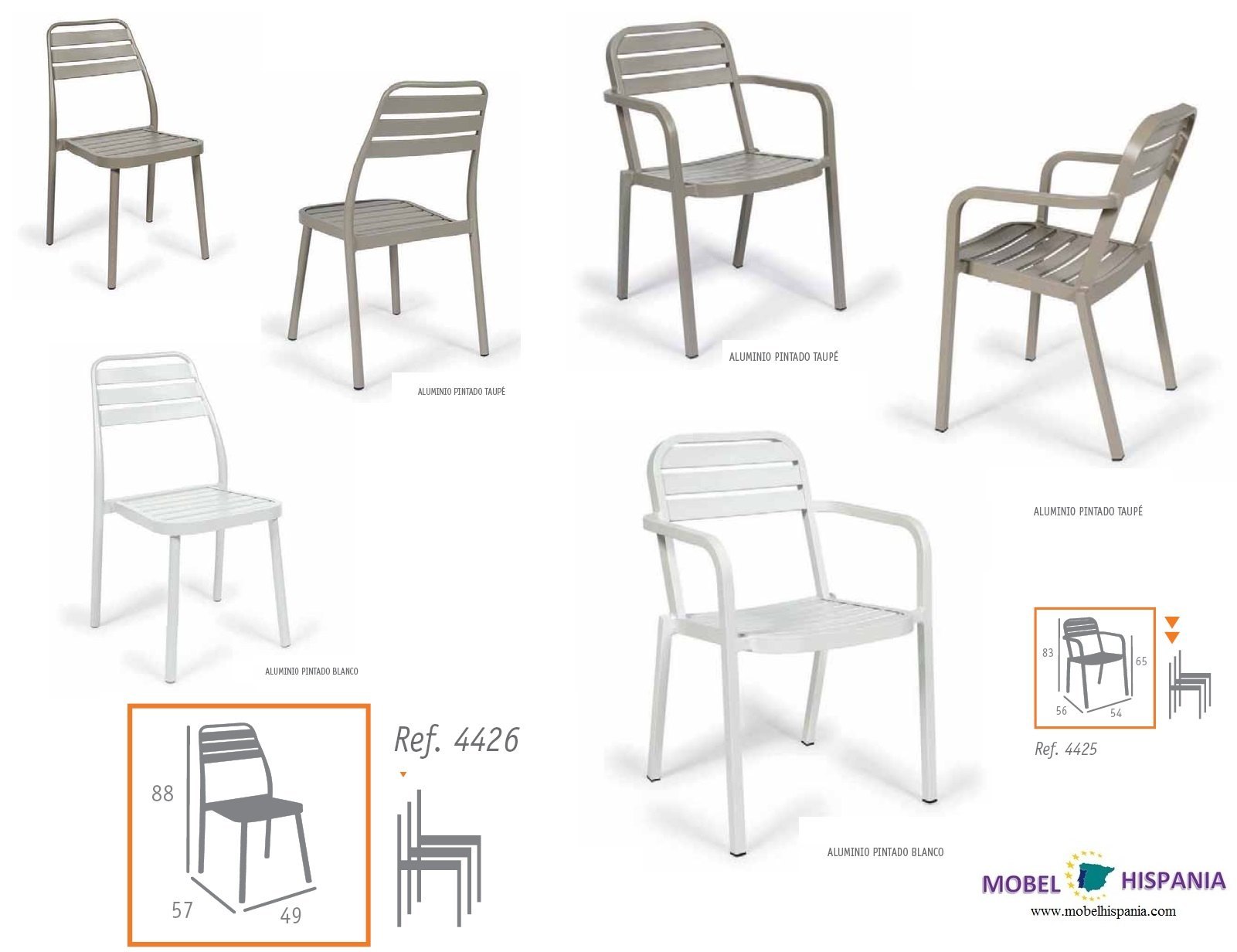 florida silla aluminio taupe 03