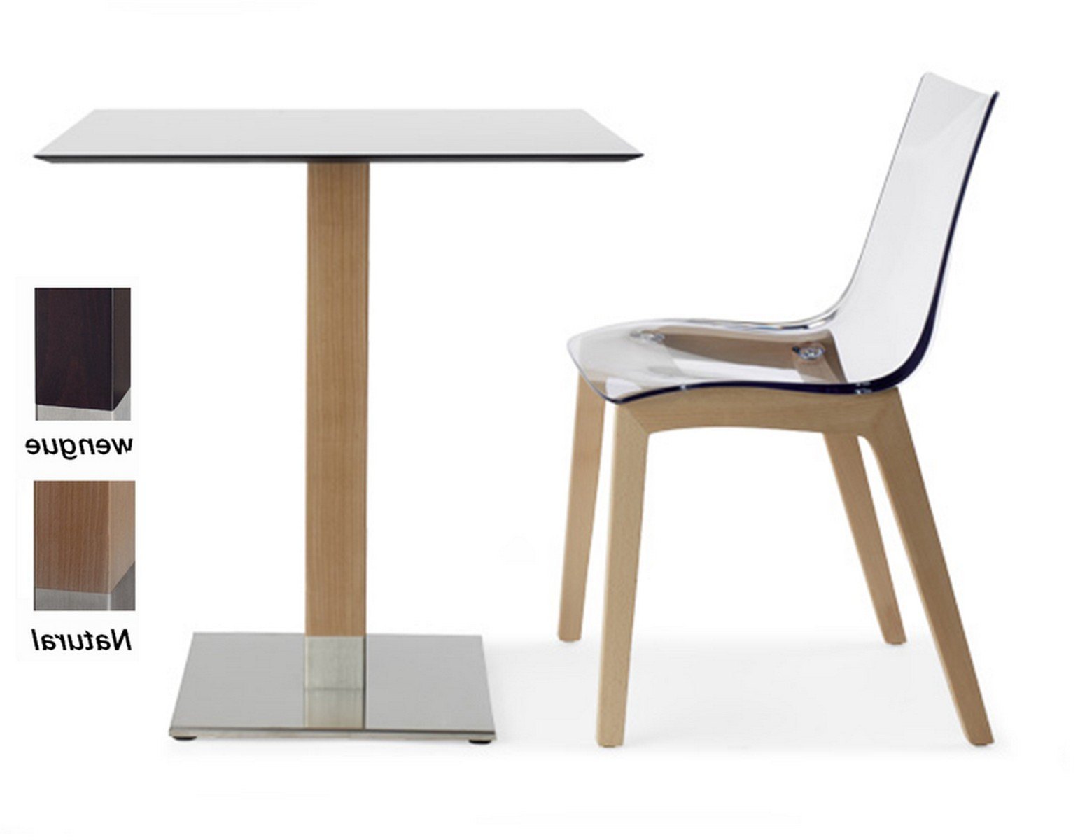 5150 Mesa inoxidable columna madera mobel hispania