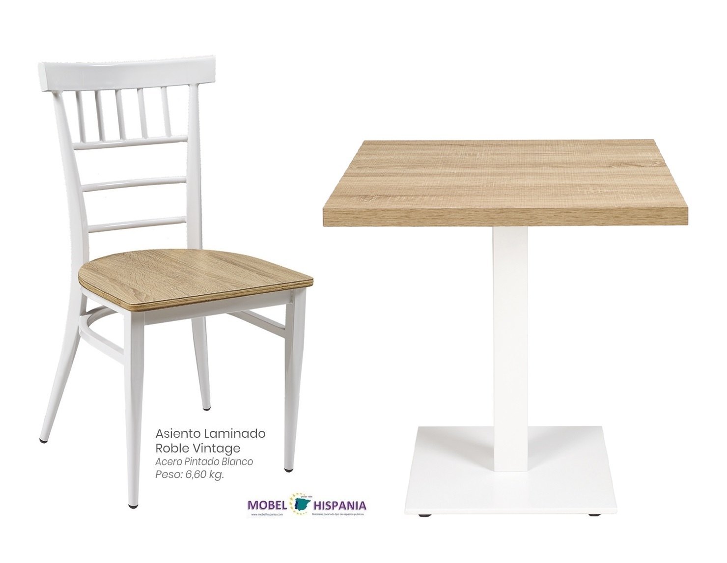 152 Silla blanco Laminado Roble Vintage 01 1