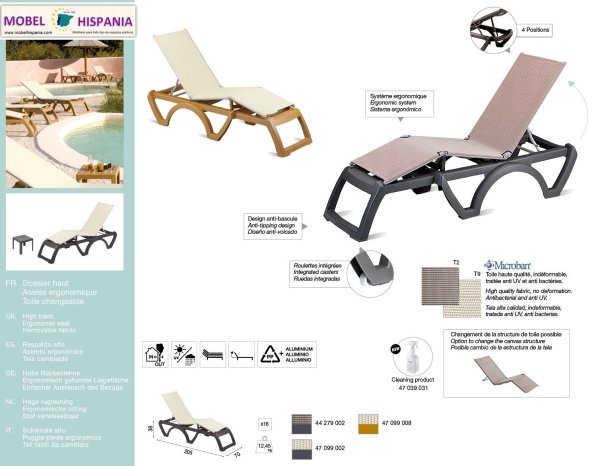 Bali tumbona polipropileno antracita 01