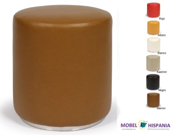 puf redondo marron