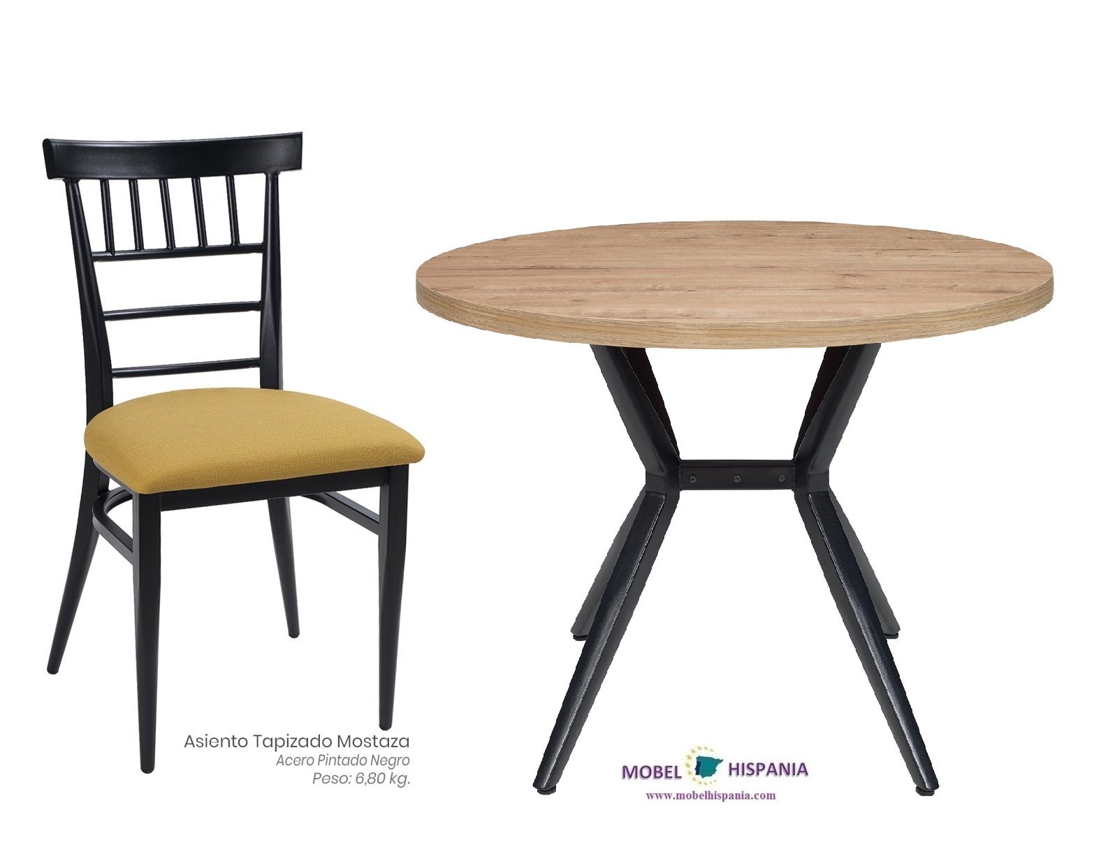 152 Silla Negro Tapizado Mostaza 01 1