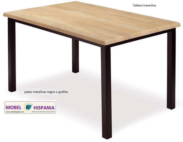 RB.6772 Mesa acero negro tablero melamina roble joplin 03