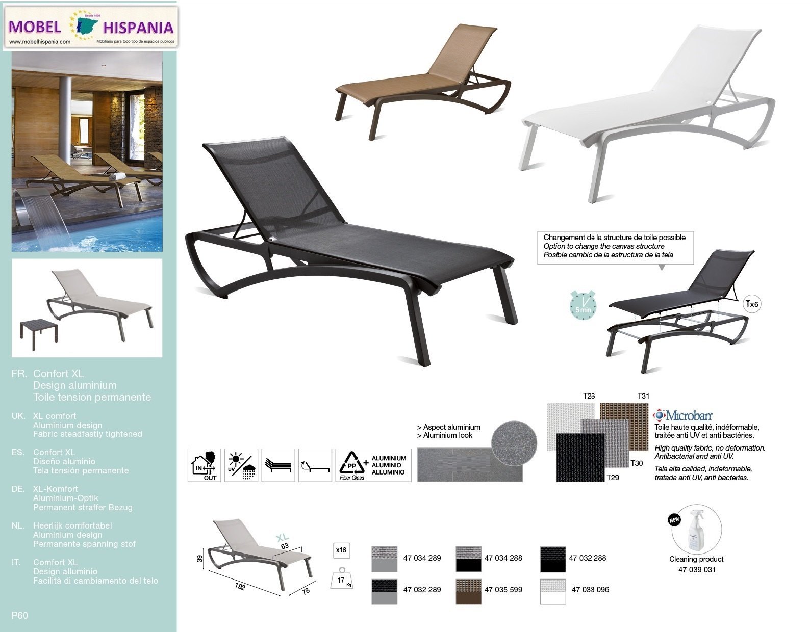 SUNSET tumbona aluminio marron tela marron 02