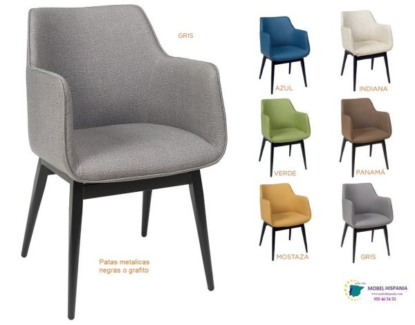 RB6629 Sillon metal negro gris